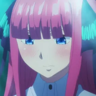 😔 Nino Nakano The Quintessential Quintuplets anime, garota, fofa, cabelo rosa, Nakano telegram sticker