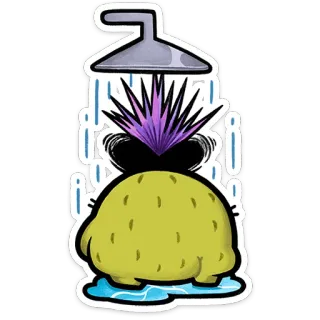 ⭐ vòi sen, quái vật, giặt giũ, sạch sẽ, phòng tắm, phim hoạt hình telegram sticker