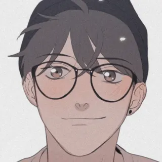 💱 Anime, Kreskówka, Portret, Mężczyzna, Okulary, Czapka, Uśmiech telegram sticker