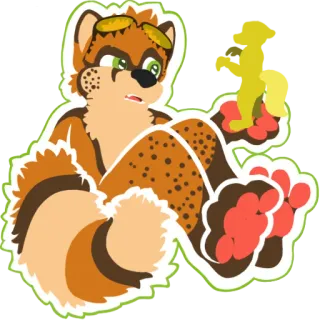 😕 Furry, Anthropomorph, Waschbär, Tier, Cartoon, Charakter, Sticker telegram sticker
