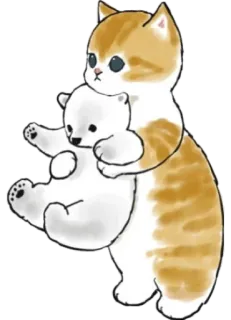 🐻‍❄️ gato, gatinho, urso, brinquedo, fofo, animal telegram sticker
