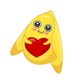 ❤️ การ์ตูน, อีโมจิ, หัวใจ, ความรัก, สีเหลือง telegram sticker