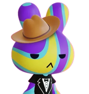 🐰 desenho animado, coelho, chapéu, smoking, personagem telegram sticker