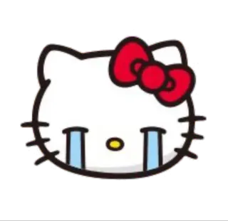 😭 Hello Kitty Hello Kitty, плачет, каваий, милый, грустный, мультфильм, стикер telegram sticker
