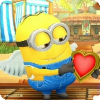 ❤️ Minion hati, cinta, imut, kartun, karakter, Minions telegram sticker