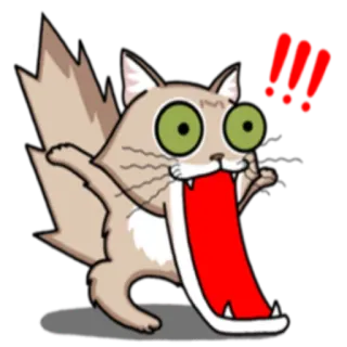 😨 cat, shocked, cartoon, exclamation, funny, sticker telegram sticker