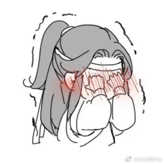 😳 anime, cute, cartoon, sketch, kawaii, illustration whatsapp sticker