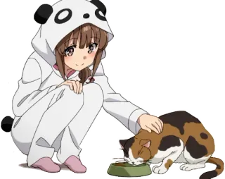 🙂 动漫, 女孩, 猫, 熊猫, 可爱 telegram sticker