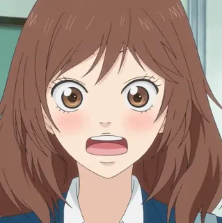 🥡 anime, girl, surprised, cute, school uniform telegram sticker