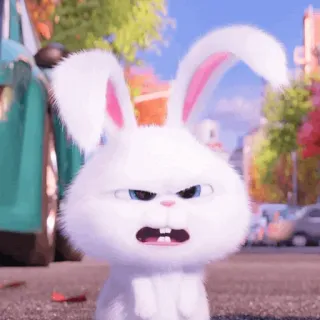🍧 Snowball The Secret Life of Pets bunny, rabbit, animal, angry, cartoon, Snowball, The Secret Life of Pets telegram sticker