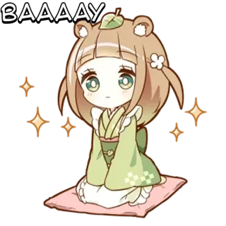 🌟 BAAAAAY Anime, niedlich, kawaii, Mädchen, Bär telegram sticker