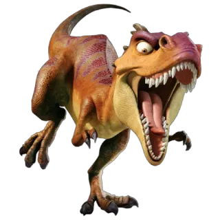 😡 dinosaurus, kartun, zaman es, rex, tyrannosaurus, binatang telegram sticker