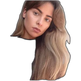 🍆 femme, portrait, beauté, cheveux, visage, portrait whatsapp sticker