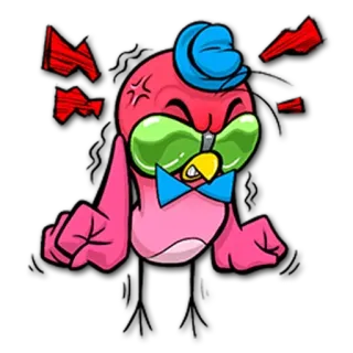 😡 vogel, wütend, cartoon, figur, illustration, aufkleber telegram sticker