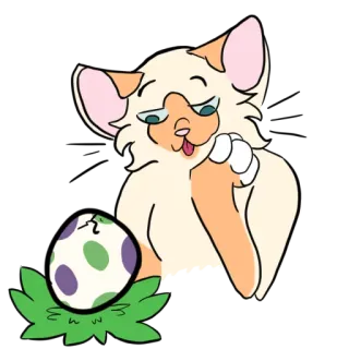🥚 猫, 蛋, 动物, 卡通, 贴纸, 猫科动物 whatsapp sticker