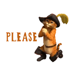 🥺 Puss in Boots Shrek PLEASE Puss in Boots, cat, please, begging, animated whatsapp sticker
