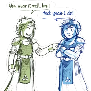 😏 Link The Legend of Zelda You wear it well, bro! Heck yeah I do! Link, Legend of Zelda, Jeu vidéo, Fan art, Nintendo, Héros whatsapp sticker