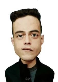 😏 Rami Malek актер, знаменитость, портрет, мужчина, карикатура telegram sticker