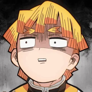 👺 Zenitsu Agatsuma Demon Slayer 애니메이션, 귀멸의 칼날, 젠이츠, 만화, 캐릭터, 걱정, 무서워 telegram sticker
