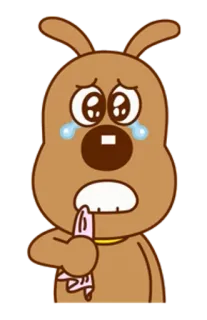 🐼 pies, smutny, płacz, kreskówka, zwierzę, łzy telegram sticker