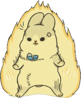 🔥 konijn, konijn, boos, schattig, cartoon, dier, fluffy telegram sticker