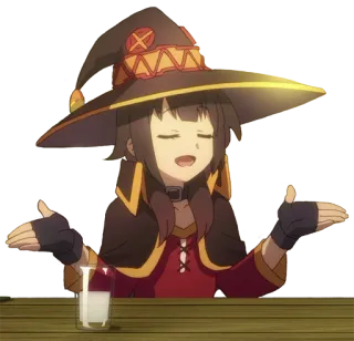👐 Megumin Konosuba อนิเมะ, เวทมนตร์, น่ารัก, ตัวละคร, มังงะ telegram sticker