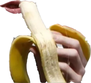 🍌 banan, jedzenie, owoc, usta, dłoń, jedzenie telegram sticker