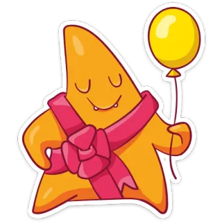 🎉 star, balloon, scarf, cute, yellow telegram sticker