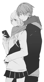♥️ Anime, Pareja, Abrazo, Romántico, Manga telegram sticker