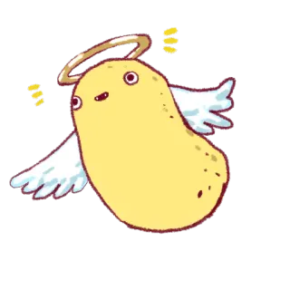 😇 картофель, ангел, крылья, нимб, еда, милый telegram sticker