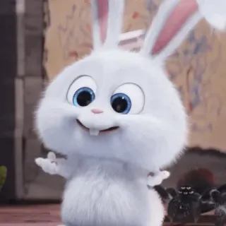 🍓 Snowball The Secret Life of Pets กระต่าย, สีขาว, สัตว์, การ์ตูน, น่ารัก telegram sticker
