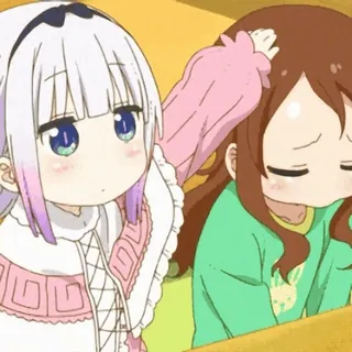 🤗 Kanna Kamui Miss Kobayashi's Dragon Maid anime, kawaii, cute, pat, head pat, miss kobayashi's dragon maid, kanna, kanna kamui telegram sticker