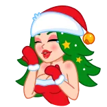 Santa Girl @TgEmodziBot telegram emojis 🤩
