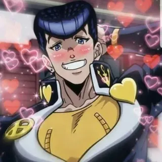 💎 Josuke Higashikata JoJo's Bizarre Adventure อนิเมะ, มังงะ, หัวใจ, เขิน, โจสุเกะ telegram sticker