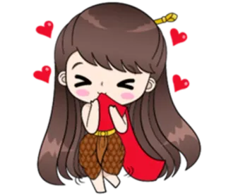 ☺️ Desenho animado, Menina, Corações, Fofo, Amor, Chibi, Kawaii telegram sticker