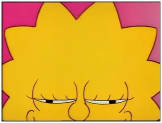 😑 Lisa Simpson The Simpsons Lisa Simpson, The Simpsons, cartoon, animation, yellow, bored telegram sticker