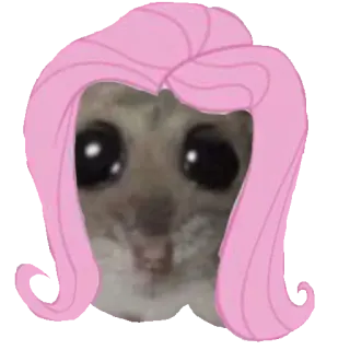 🦋 Fluttershy My Little Pony: Friendship is Magic Fluttershy, sugar glider, meme, sad, crying, pink hair, reaction telegram sticker