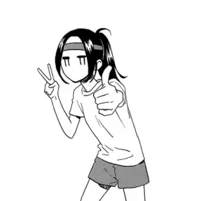 👍 Anime, Mangá, Personagem, Sinal de paz, Joinha, Fofo whatsapp sticker