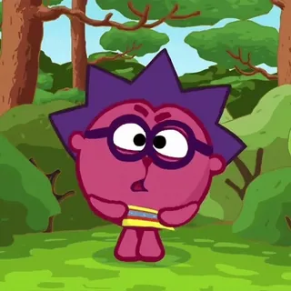 ⚡ cartoon, animation, forest, character, pink telegram sticker