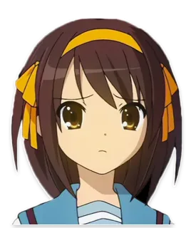 🙁 Haruhi Suzumiya The Melancholy of Haruhi Suzumiya Anime, Chica, Haruhi Suzumiya, Uniforme escolar telegram sticker