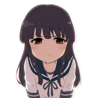 ☺️ Anime, Mädchen, Traurig, Schuluniform, Niedlich telegram sticker