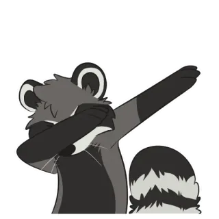 🔥 Waschbär, Dab, Tier, Cartoon, Säugetier whatsapp sticker