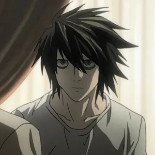 🍎 L Lawliet Death Note Anime, Death Note, L, L Lawliet, Detetive telegram sticker