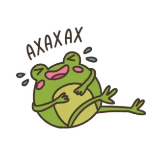 😂 AXAXAX лягушка, смех, мультфильм, смешной, наклейка, мем, зеленый telegram sticker