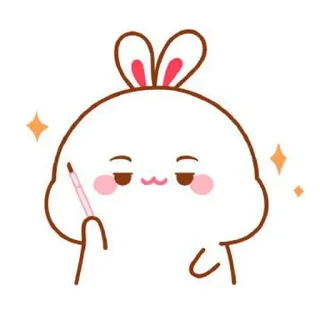🍼 conejo, lindo, dibujos animados, dibujo, animal telegram sticker