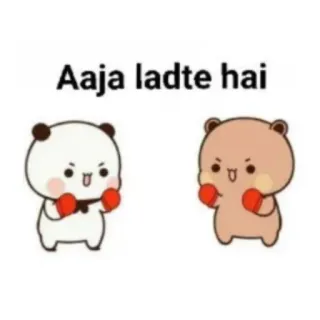 🌚 Aaja ladte hai süß, Bären, Boxen, kämpfen telegram sticker