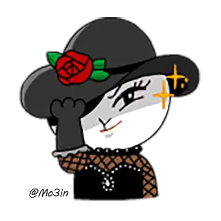 🙍 Cartoon, Hut, Figur, Rose, Glamour, Hase telegram sticker