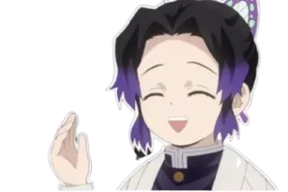 🦋 Shinobu Kocho Demon Slayer Аниме, Клинок, рассекающий демонов, Шинобу Кочо, Улыбка, Персонаж whatsapp sticker