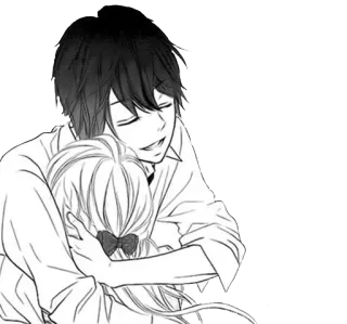 🈯 Anime, Manga, Umarmung, Paar, Liebe telegram sticker