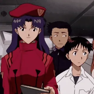 🌸 Misato Katsuragi Neon Genesis Evangelion animé, série TV, personnage, Misato, Evangelion whatsapp sticker